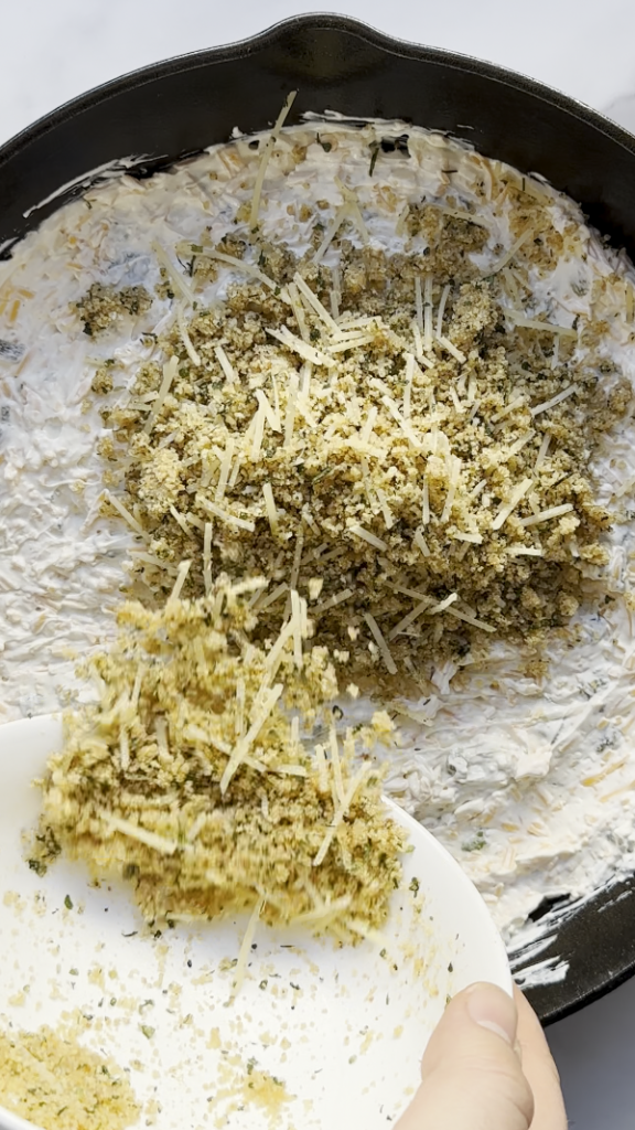 jalapeno popper dip being prepared